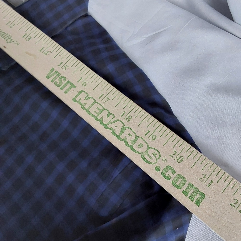 Thomas Dean Mens Long Sleeve Blue & Black Check Dress Shirt Flip Cuff Size XL - Picture 7 of 8